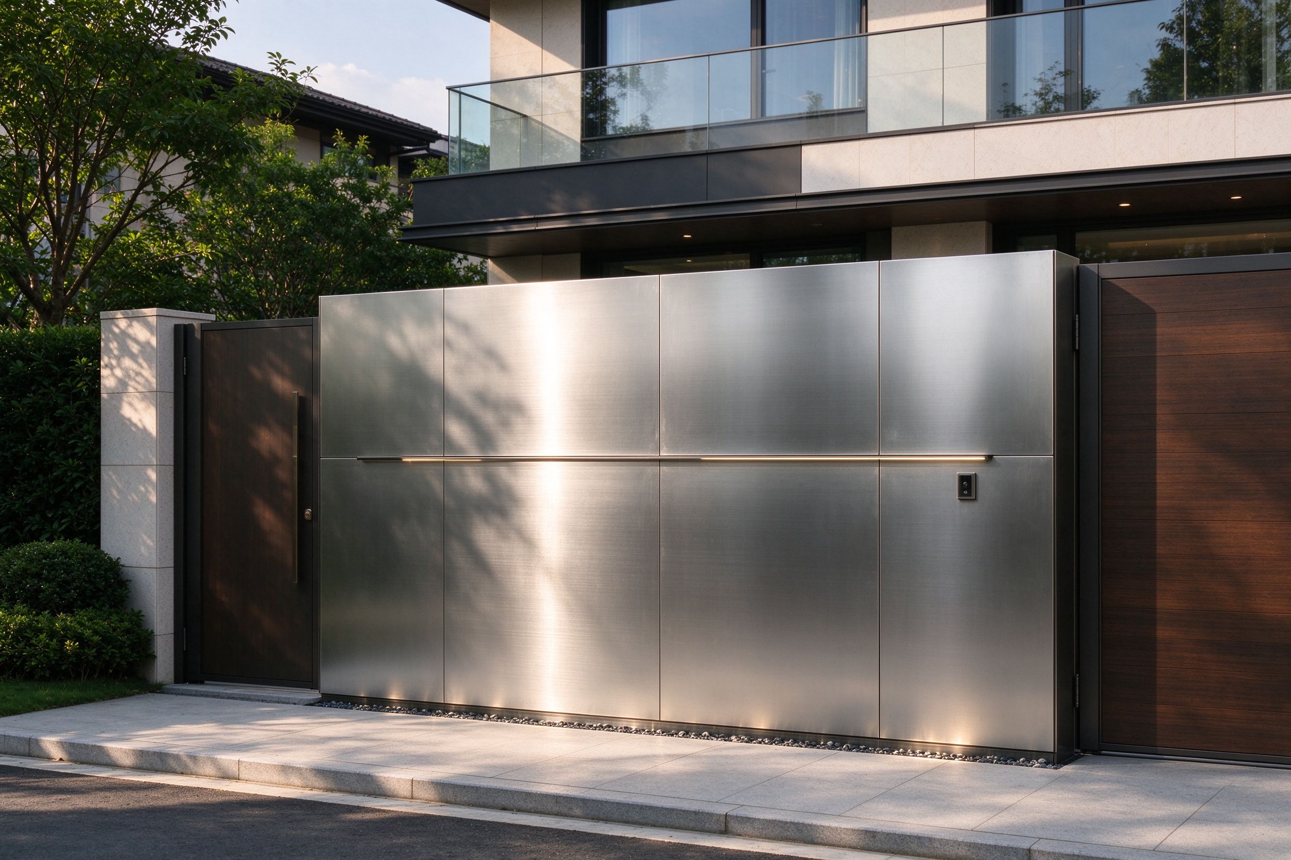 Brushed Steel Feature Wall