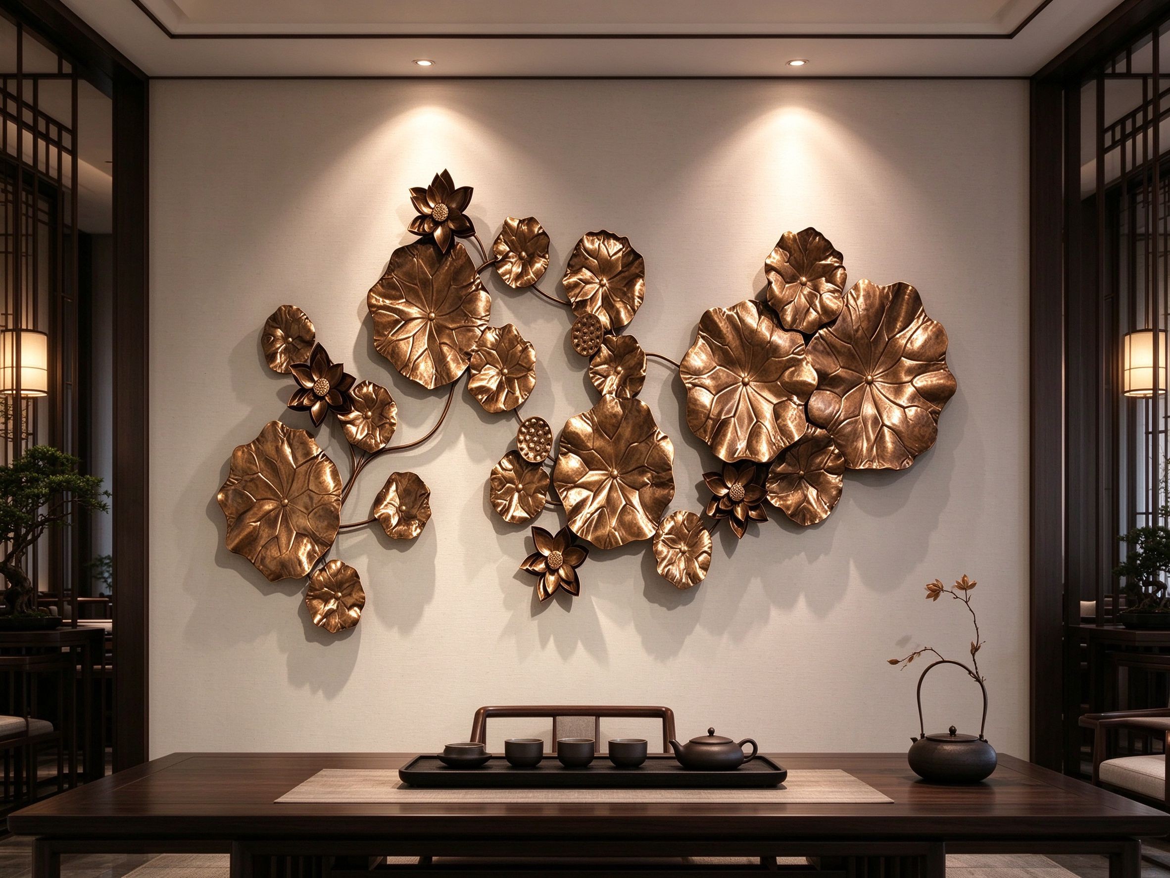 Bronze Lotus Wall Art